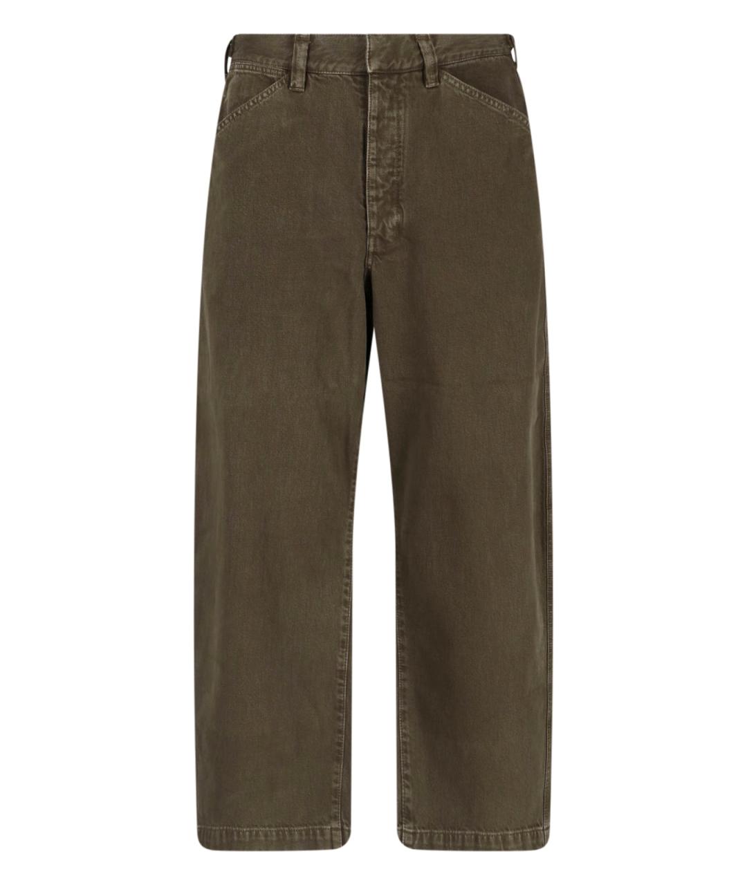 LEMAIRE Зеленые хлопковые повседневные брюки, фото 1