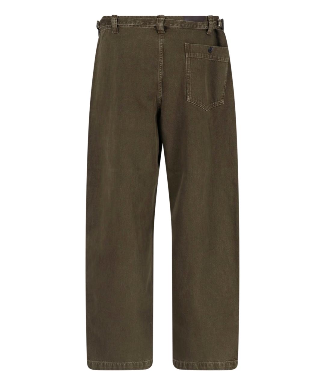 LEMAIRE Зеленые хлопковые повседневные брюки, фото 2