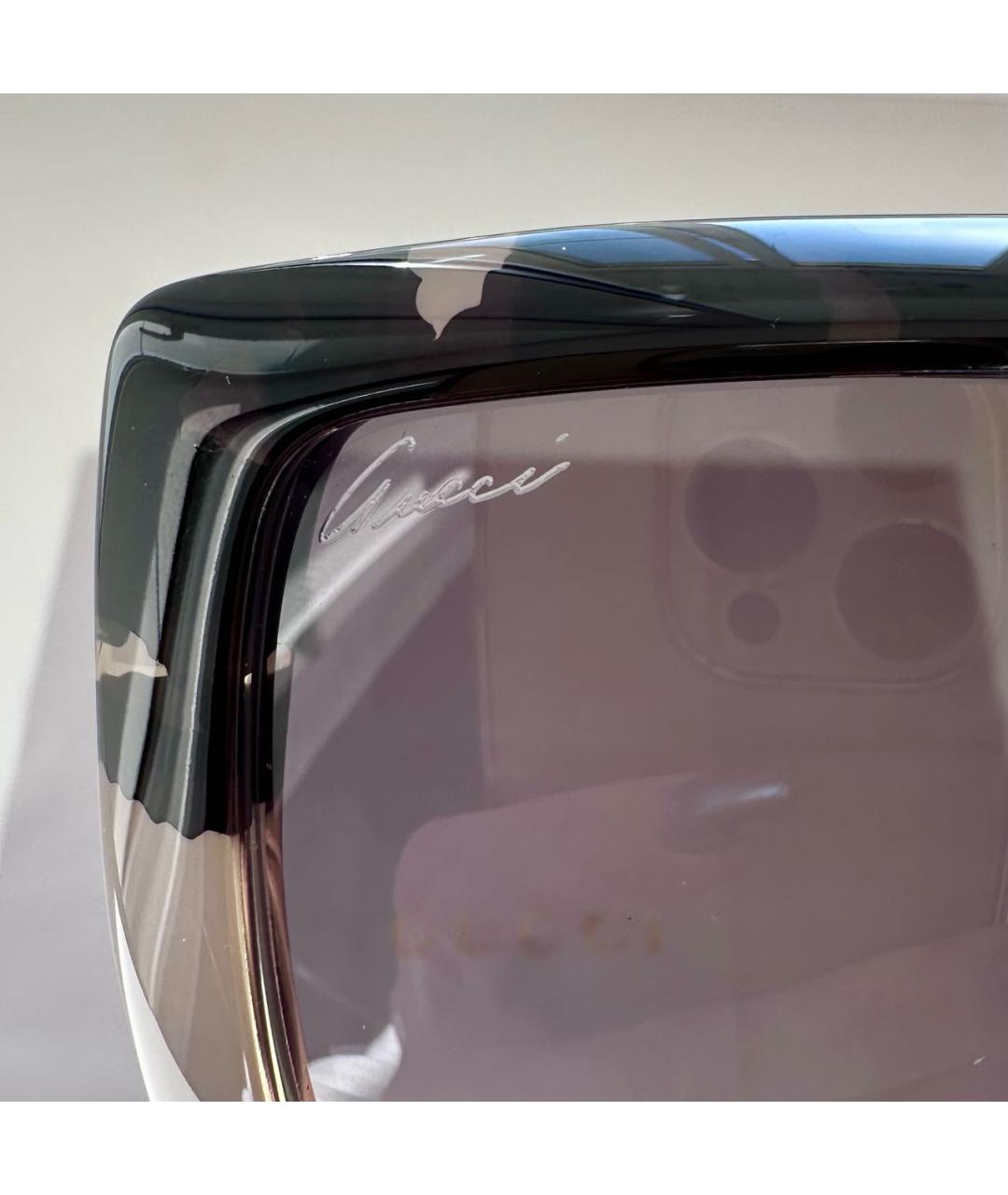 GUCCI Коричневые пластиковые солнцезащитные очки, фото 3