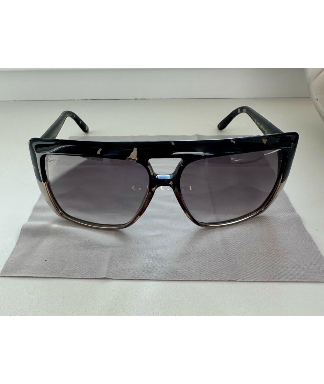 GUCCI Коричневые пластиковые солнцезащитные очки, фото 5