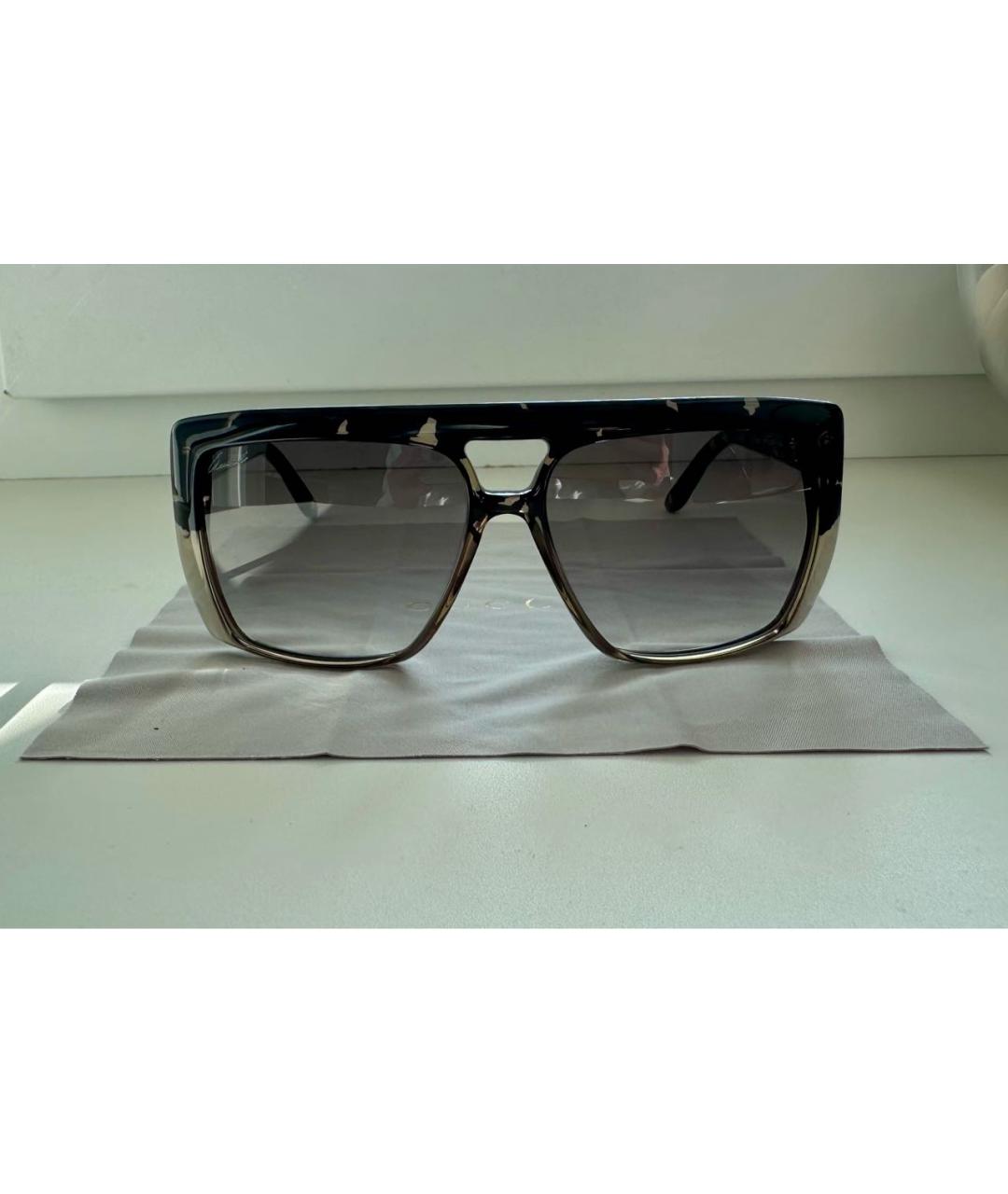 GUCCI Коричневые пластиковые солнцезащитные очки, фото 2