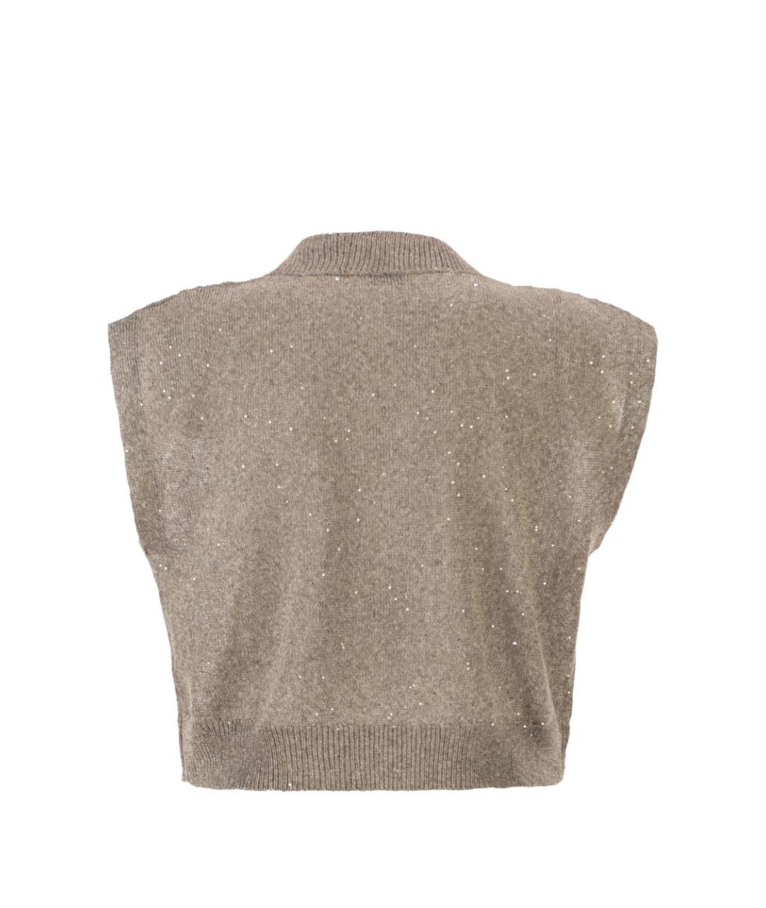 BRUNELLO CUCINELLI Бежевая льняная жилетка, фото 3