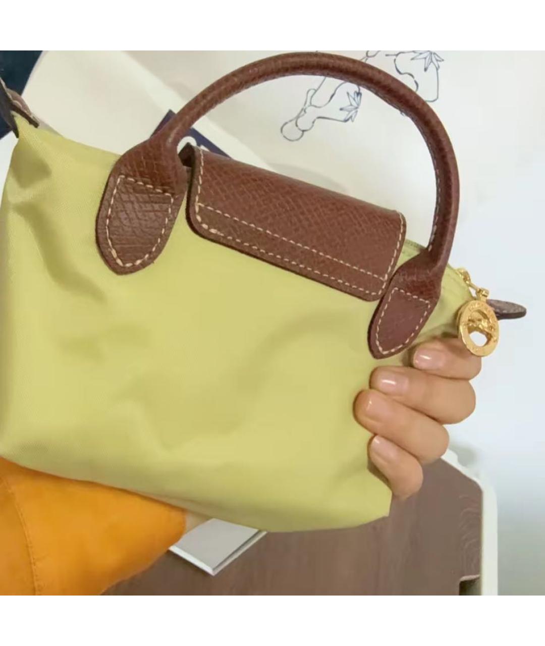 LONGCHAMP Желтая сумка с короткими ручками, фото 6