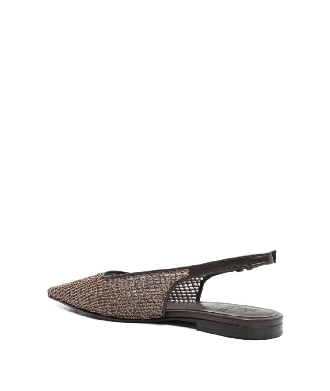 BRUNELLO CUCINELLI Коричневые кожаные балетки, фото 3