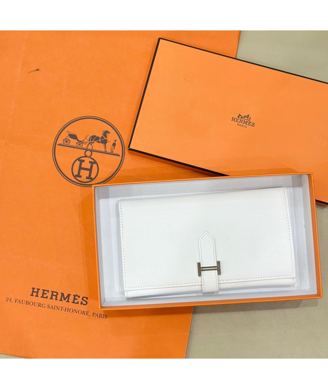 HERMES Белый кошелек, фото 6