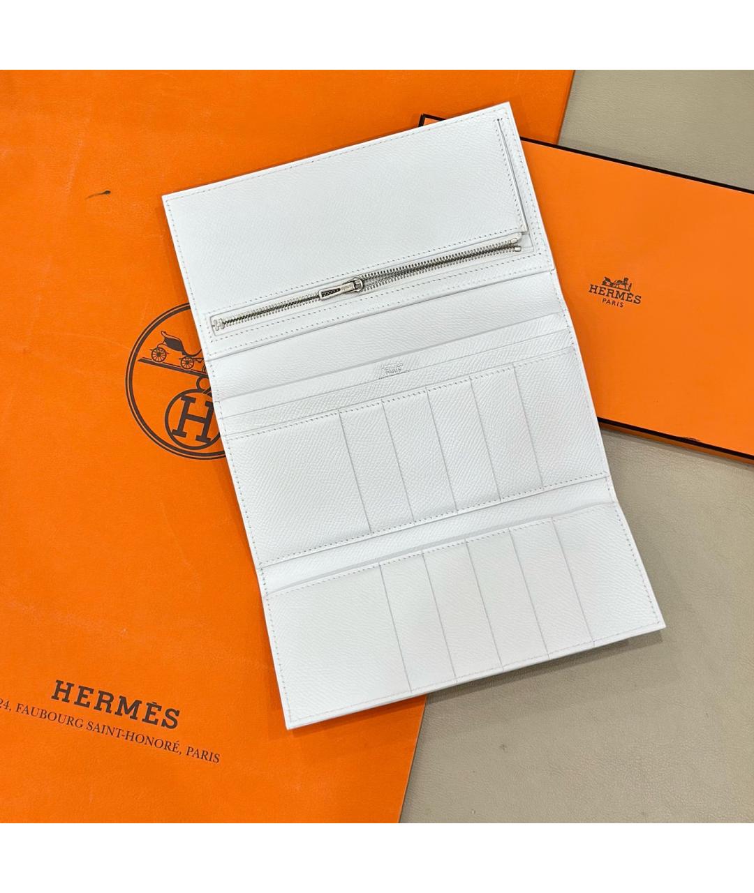 HERMES Белый кошелек, фото 4