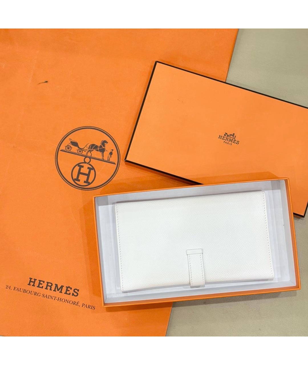 HERMES Белый кошелек, фото 3