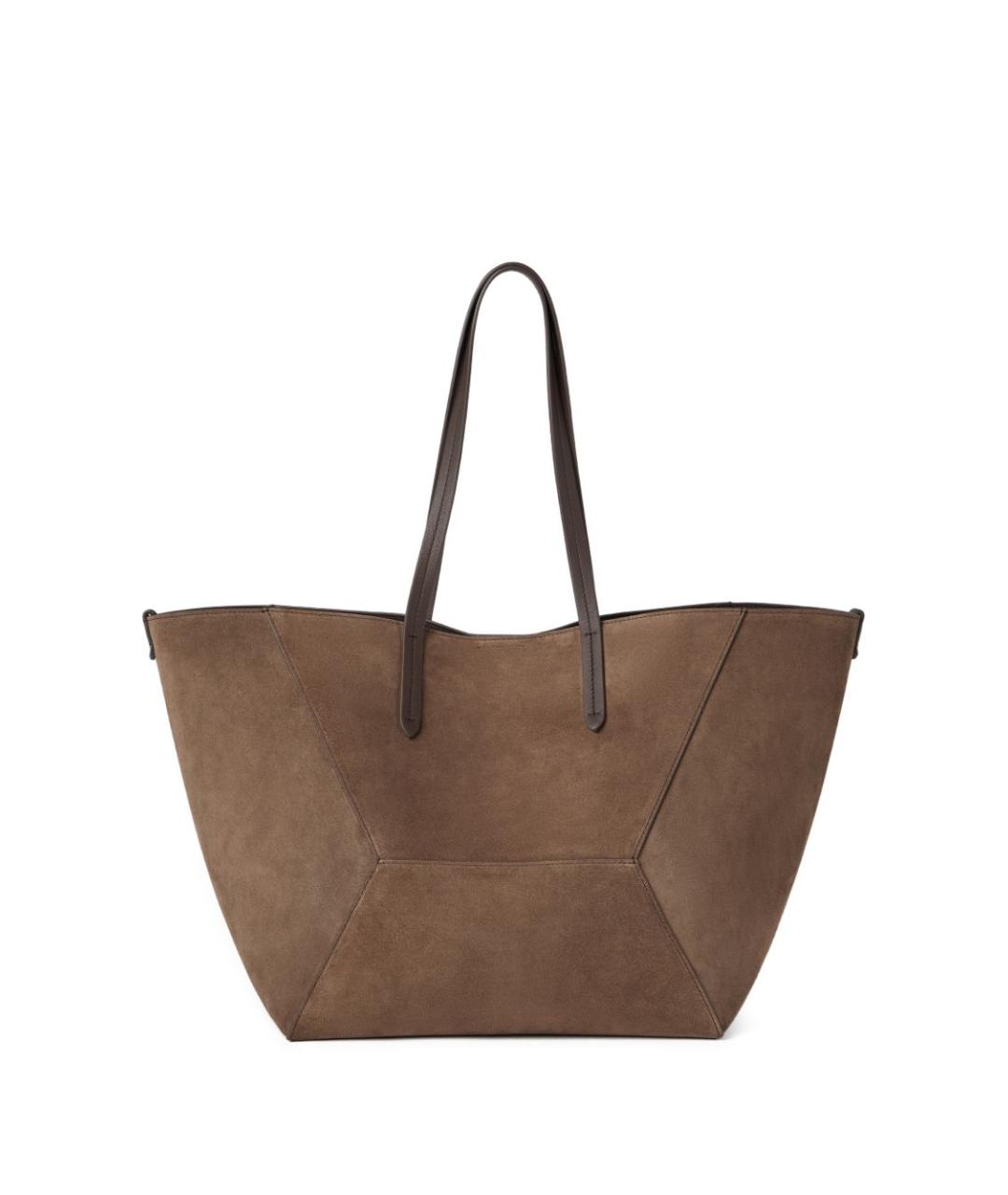 BRUNELLO CUCINELLI Коричневая замшевая сумка тоут, фото 3