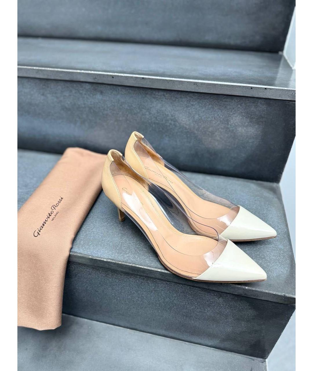 GIANVITO ROSSI Бежевые кожаные туфли, фото 4