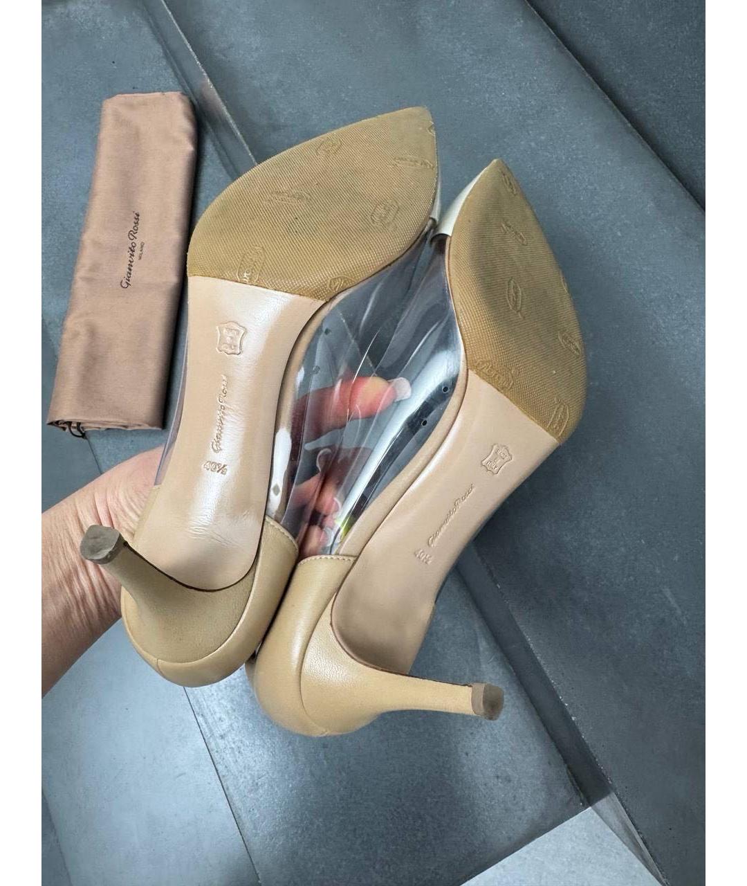 GIANVITO ROSSI Бежевые кожаные туфли, фото 7