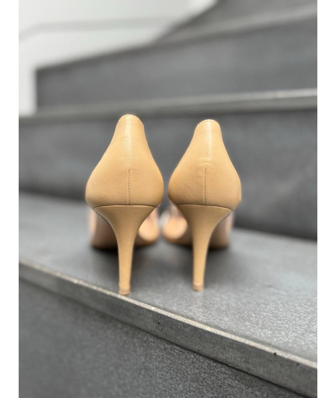 GIANVITO ROSSI Бежевые кожаные туфли, фото 3