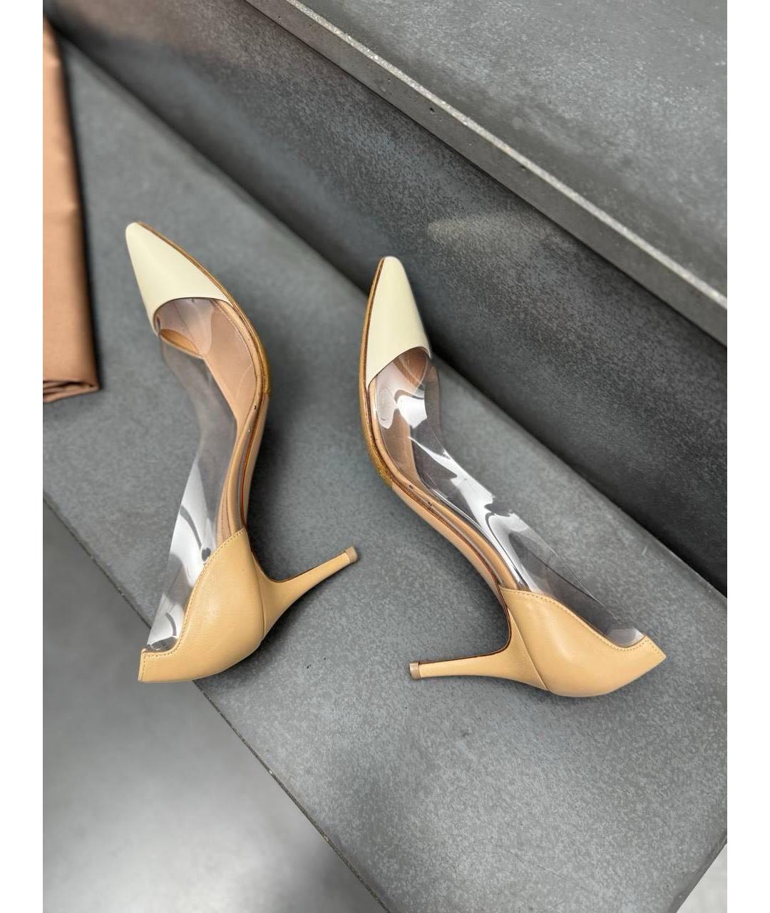 GIANVITO ROSSI Бежевые кожаные туфли, фото 8