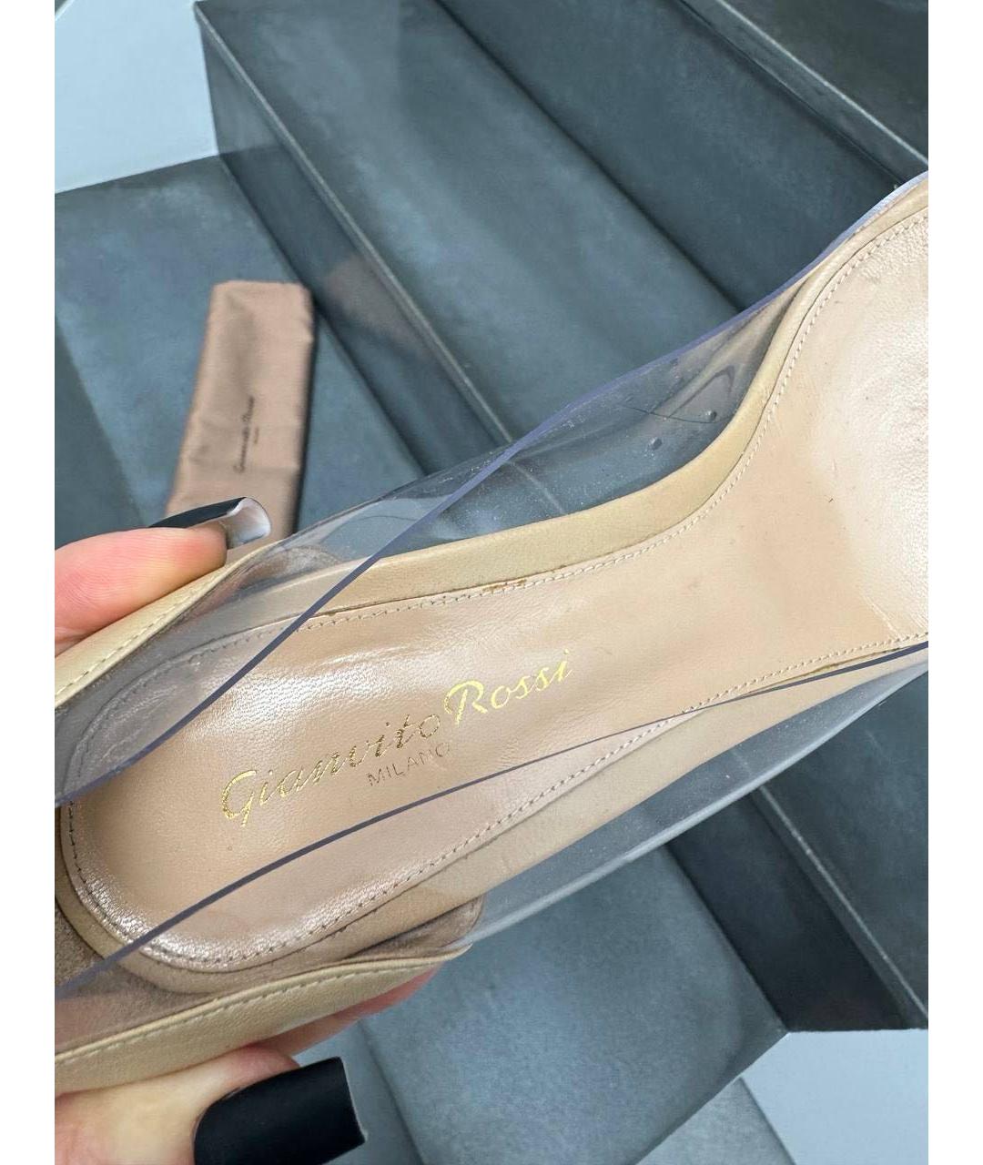 GIANVITO ROSSI Бежевые кожаные туфли, фото 5