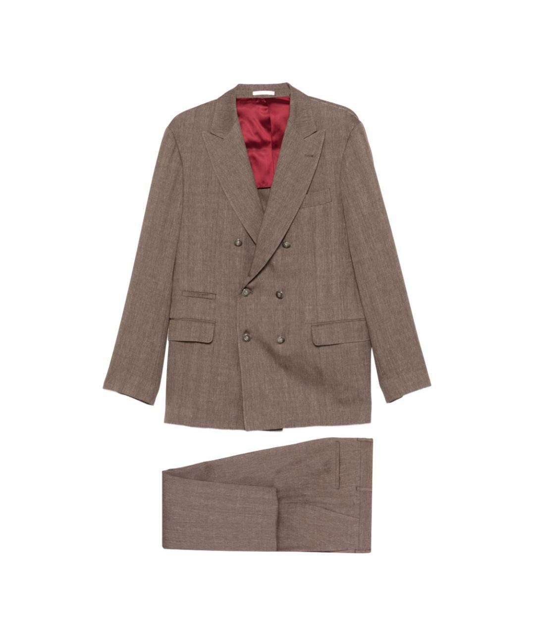BRUNELLO CUCINELLI Коричневый классический костюм, фото 1