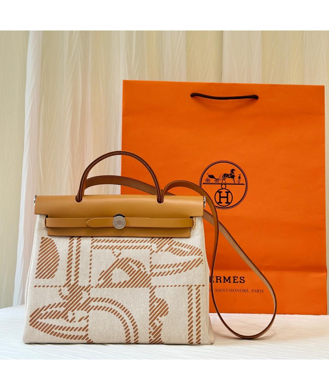 HERMES Коричневая деним сумка через плечо, фото 7