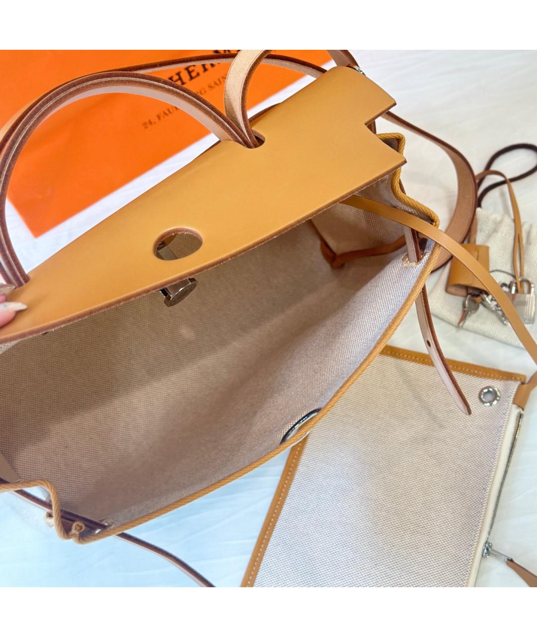 HERMES Коричневая деним сумка через плечо, фото 6