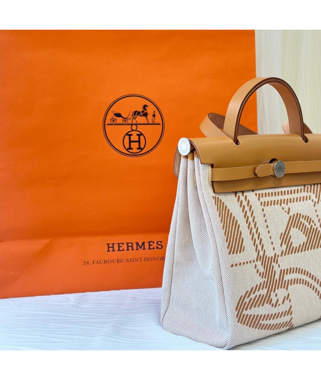 HERMES Коричневая деним сумка через плечо, фото 4