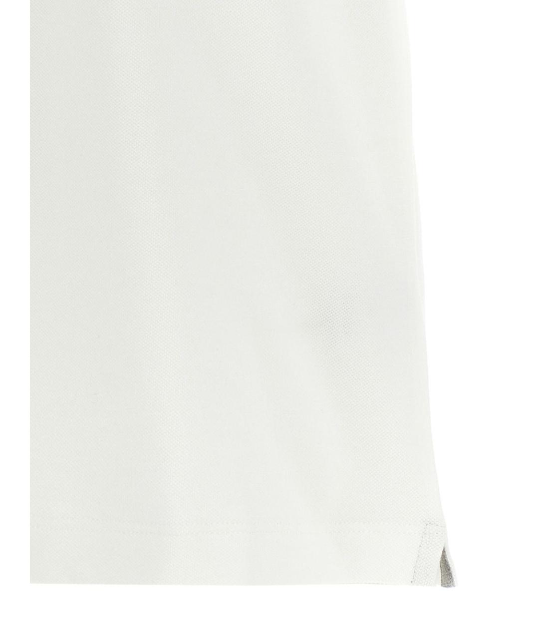 BRUNELLO CUCINELLI Белое хлопковое поло с коротким рукавом, фото 4