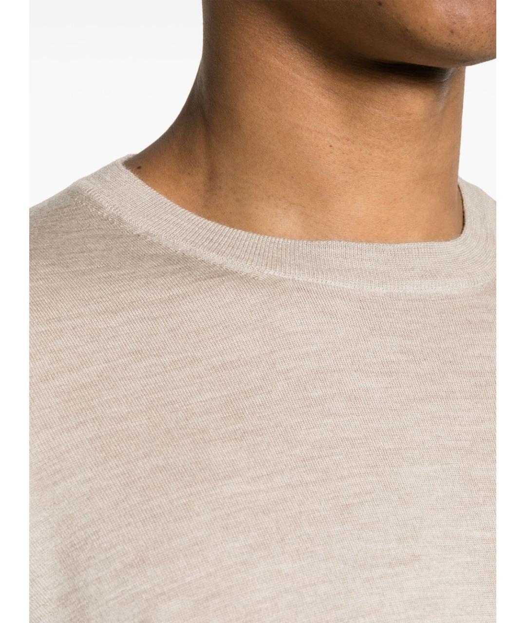 BRUNELLO CUCINELLI Бежевый кашемировый джемпер / свитер, фото 3