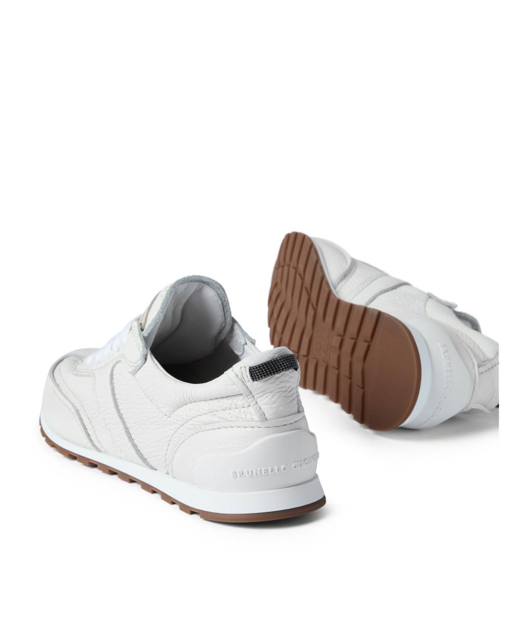 BRUNELLO CUCINELLI Бежевые кожаные кроссовки, фото 6