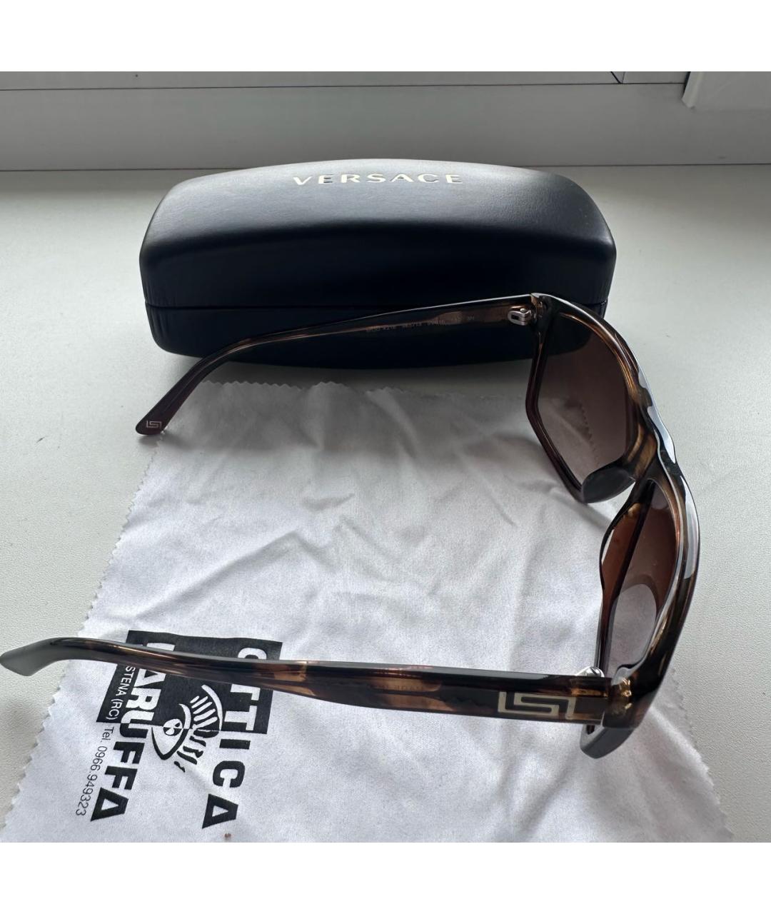 VERSACE Коричневые пластиковые солнцезащитные очки, фото 2