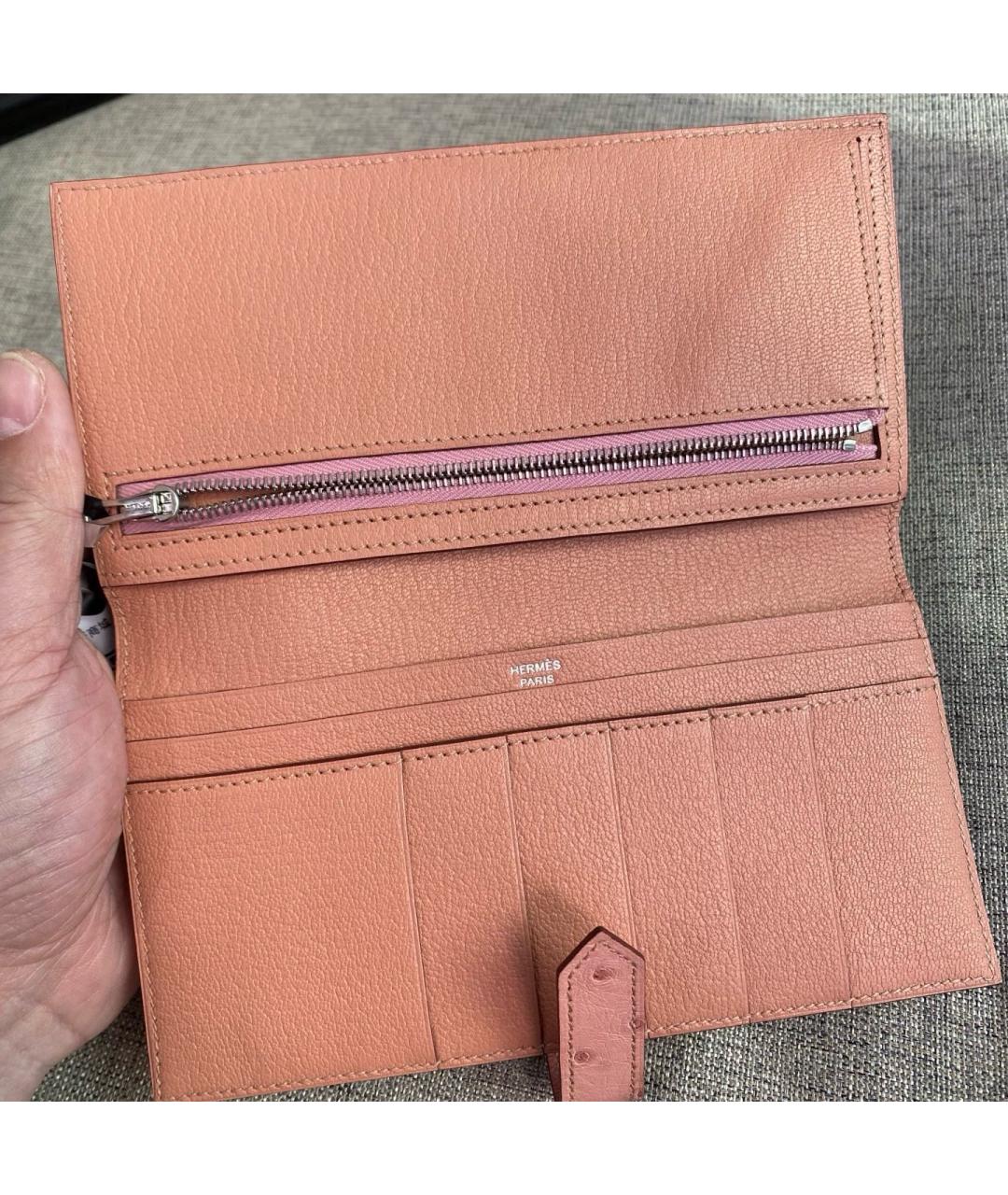 HERMES Розовый кошелек, фото 8