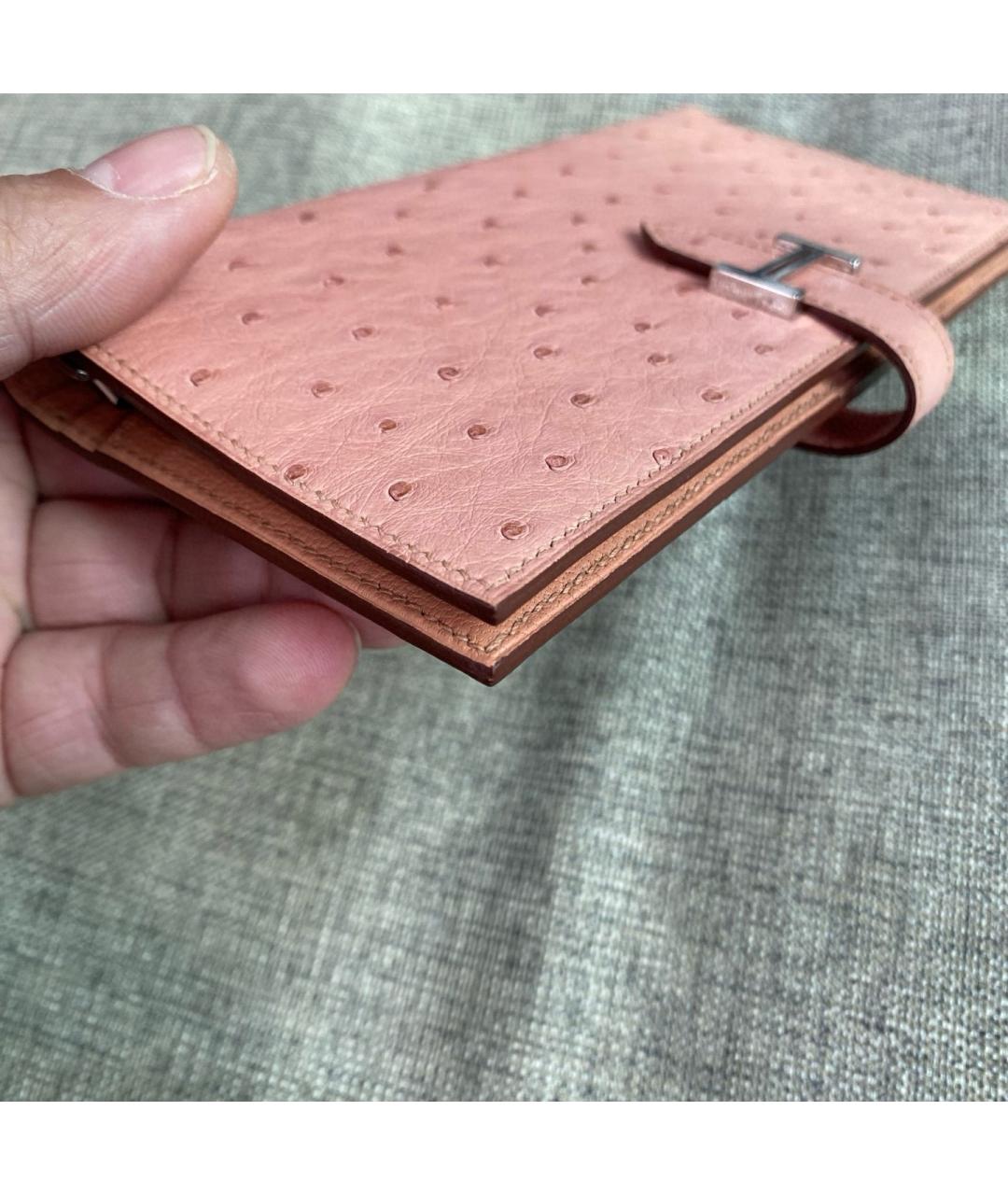 HERMES Розовый кошелек, фото 5