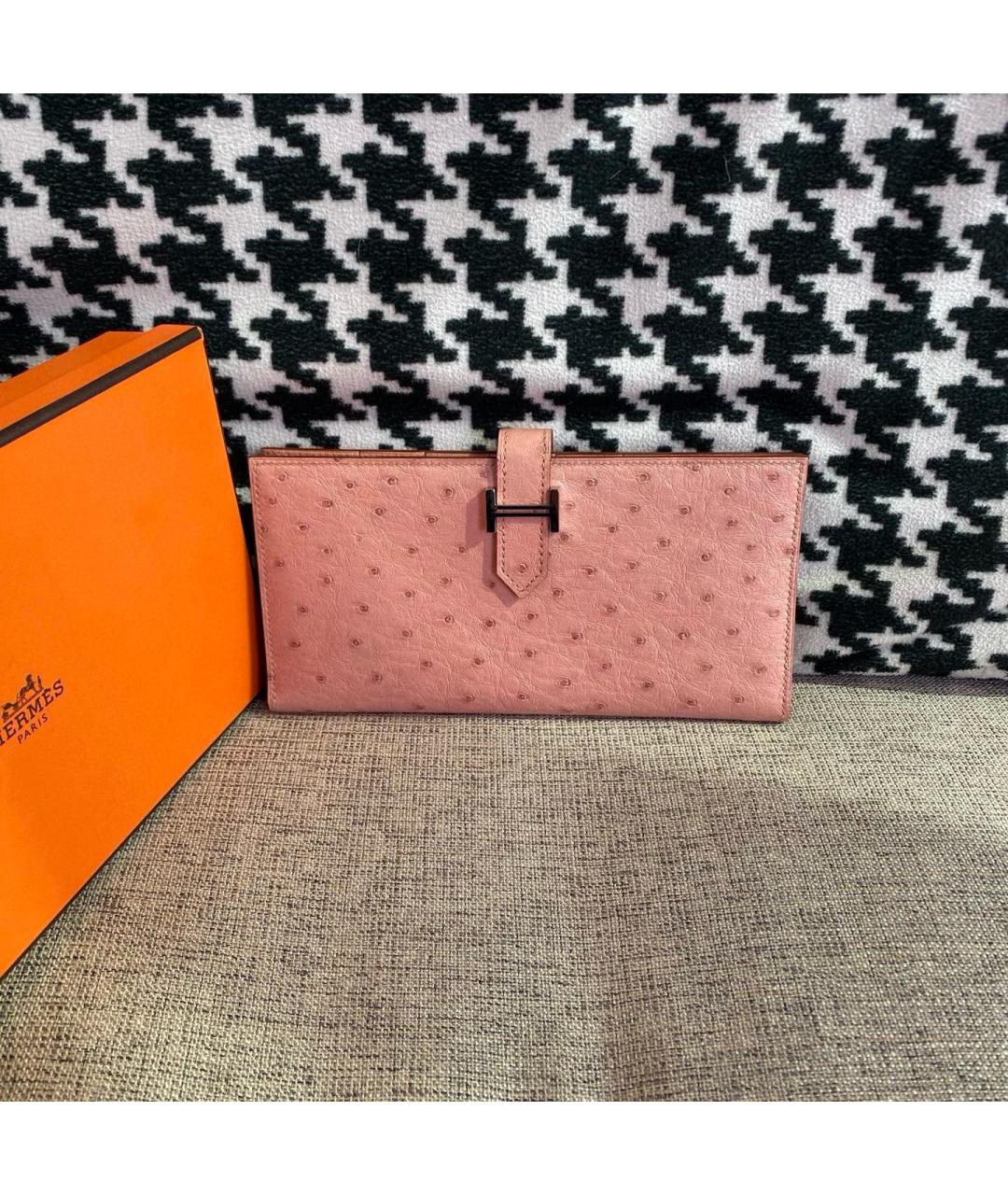 HERMES Розовый кошелек, фото 9