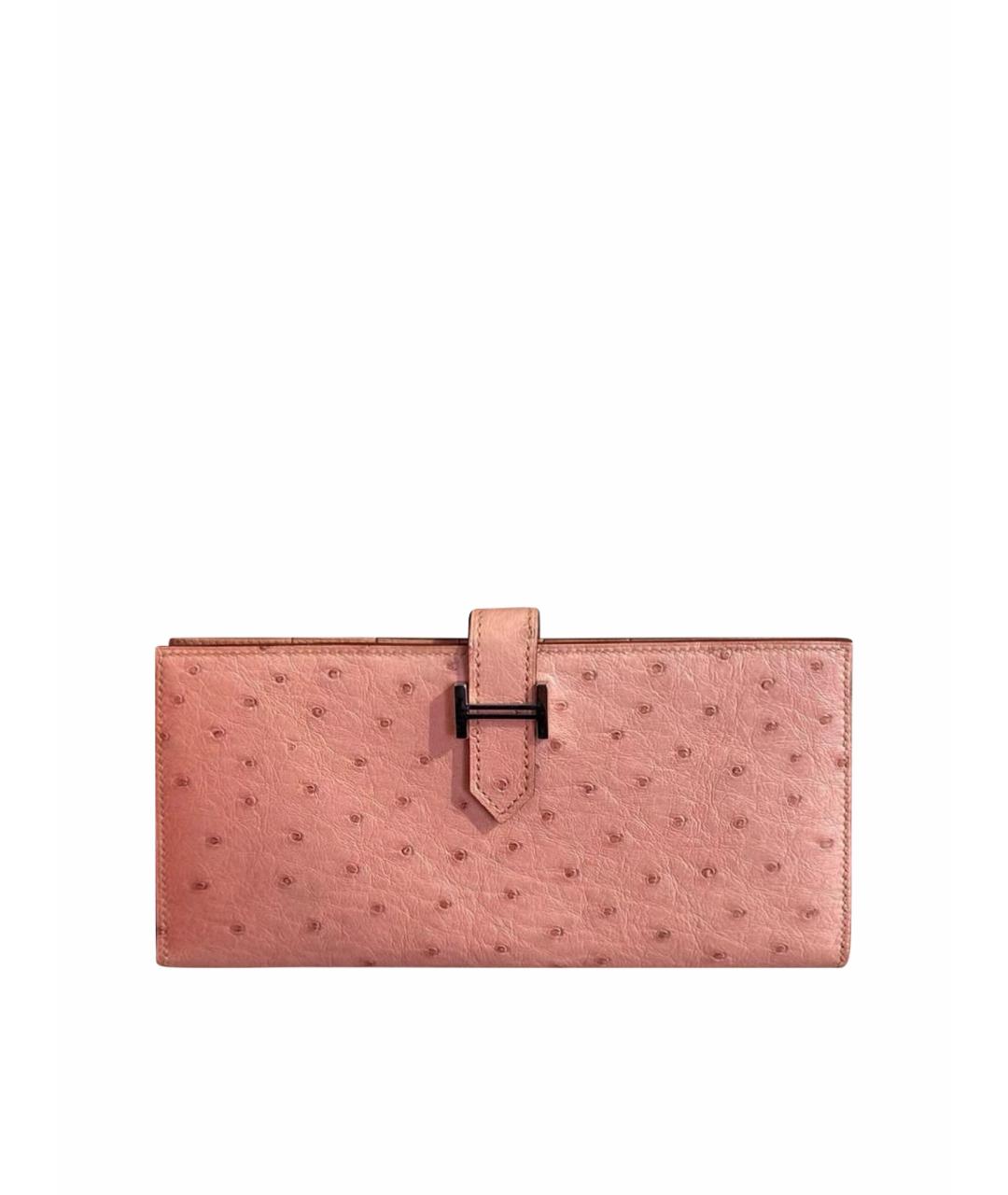 HERMES Розовый кошелек, фото 1
