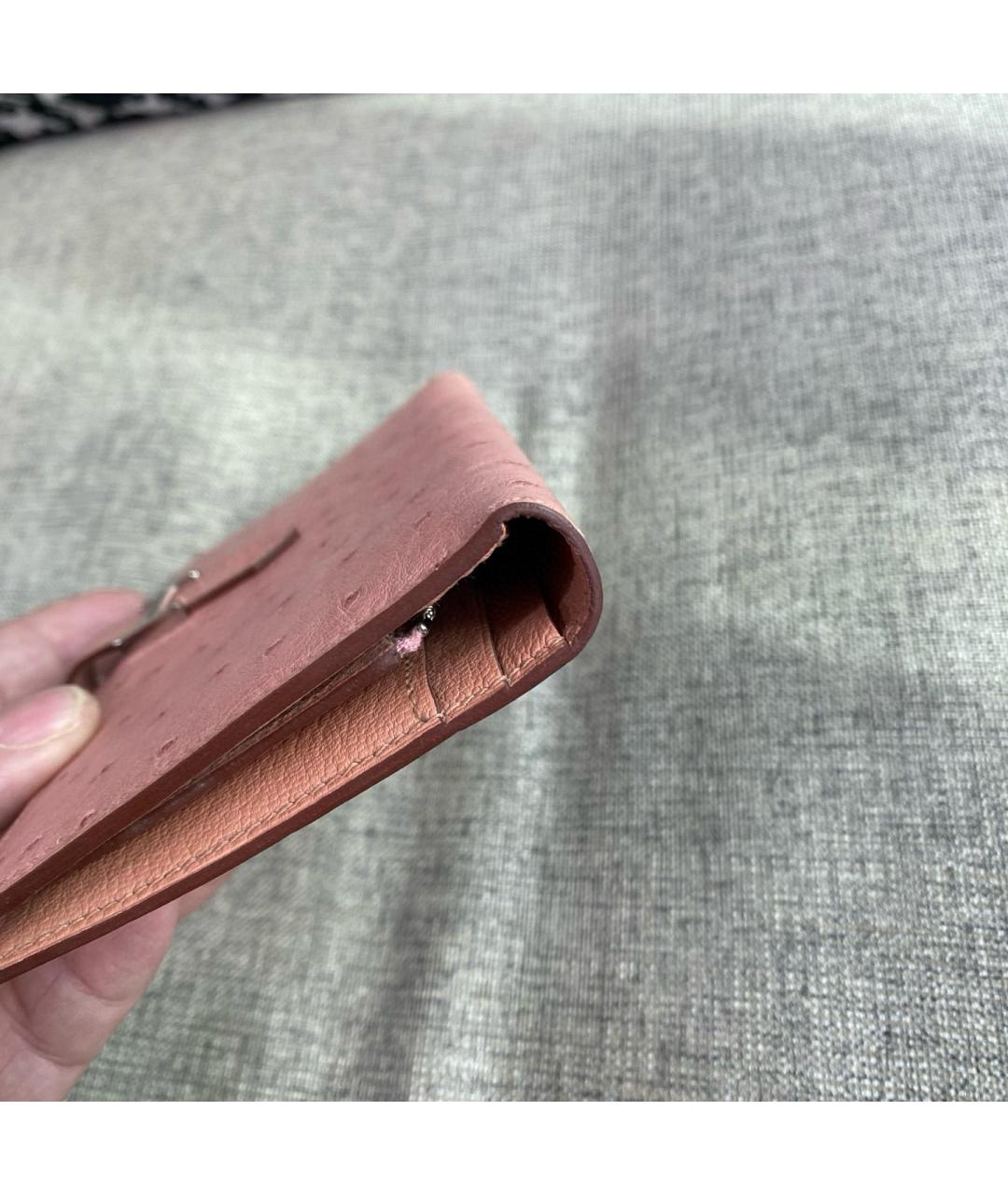 HERMES Розовый кошелек, фото 3
