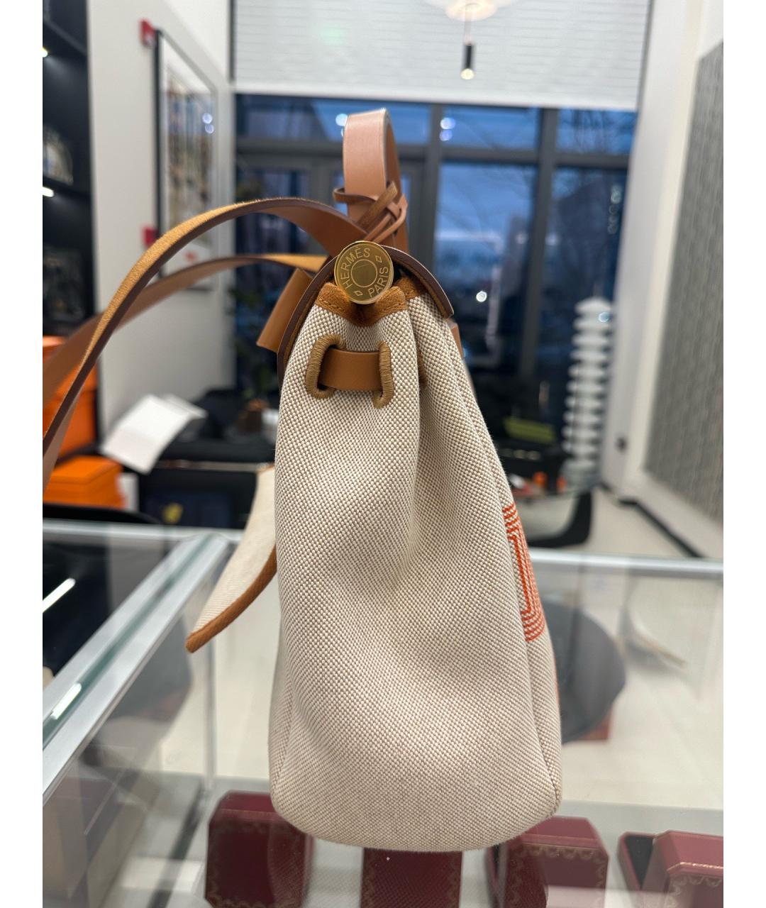 HERMES Коричневая деним сумка через плечо, фото 3