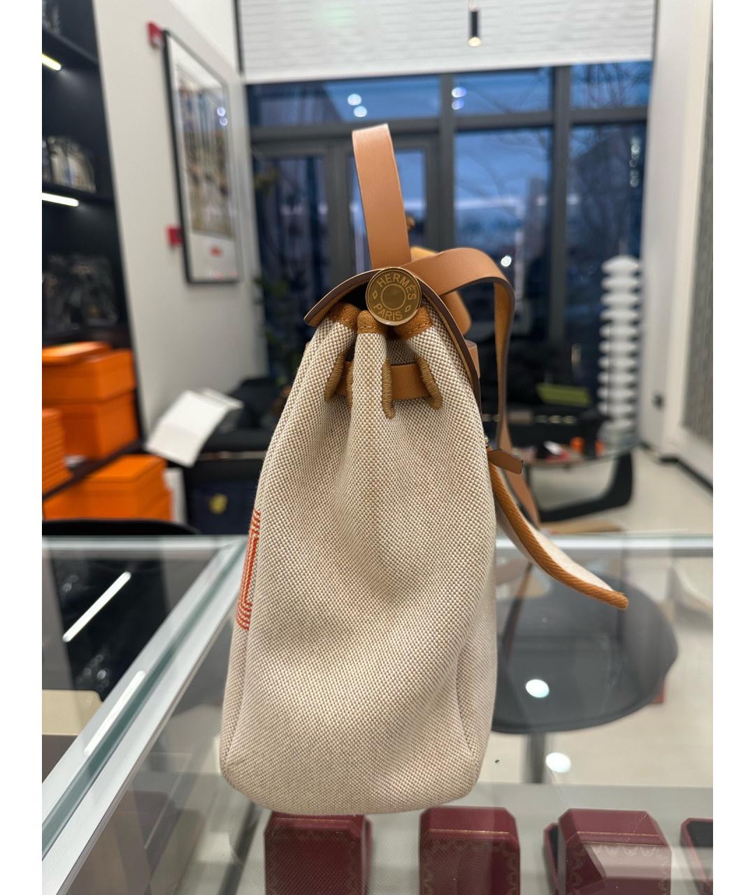 HERMES Коричневая деним сумка через плечо, фото 4