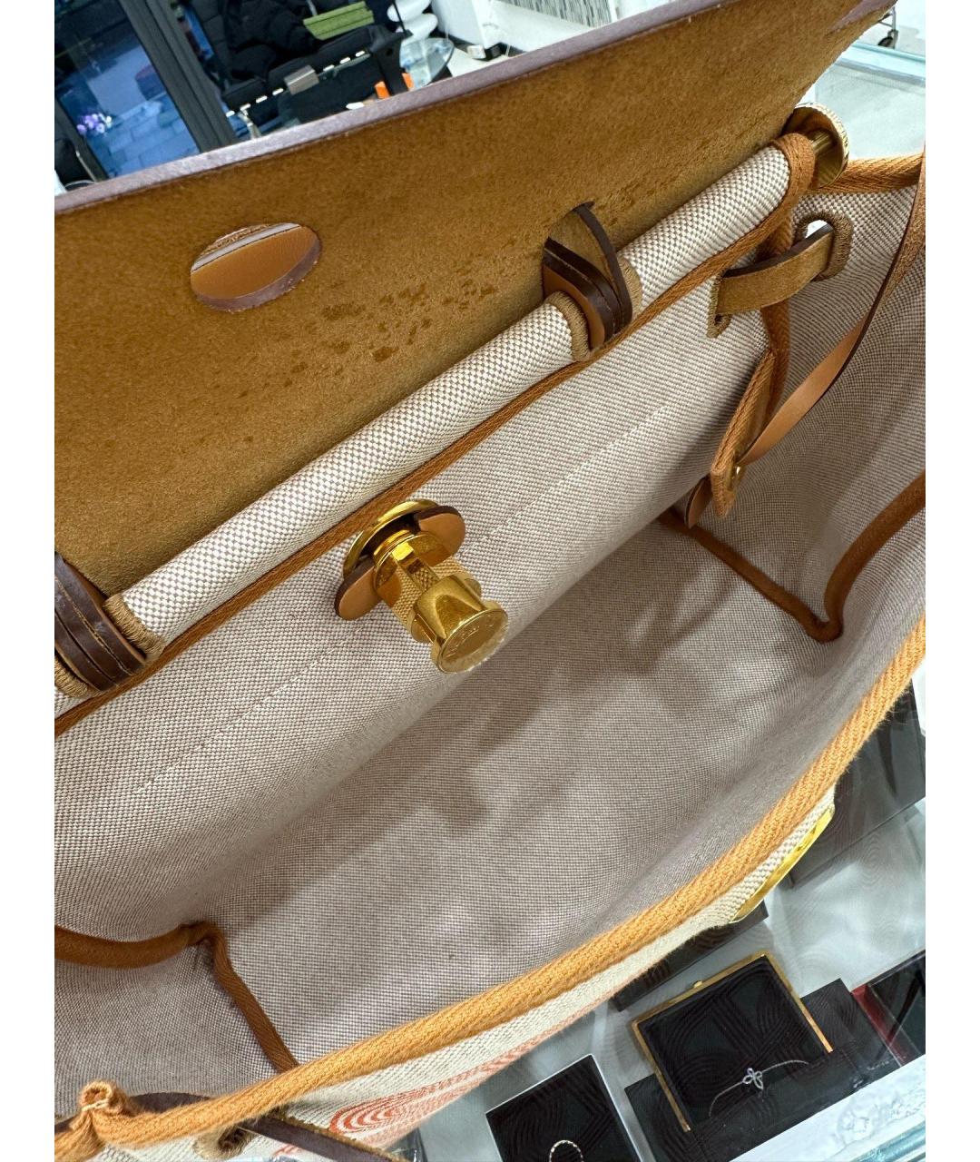 HERMES Коричневая деним сумка через плечо, фото 5