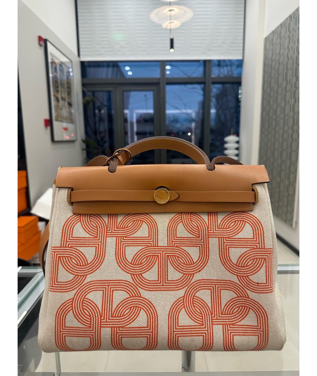 HERMES Коричневая деним сумка через плечо, фото 8