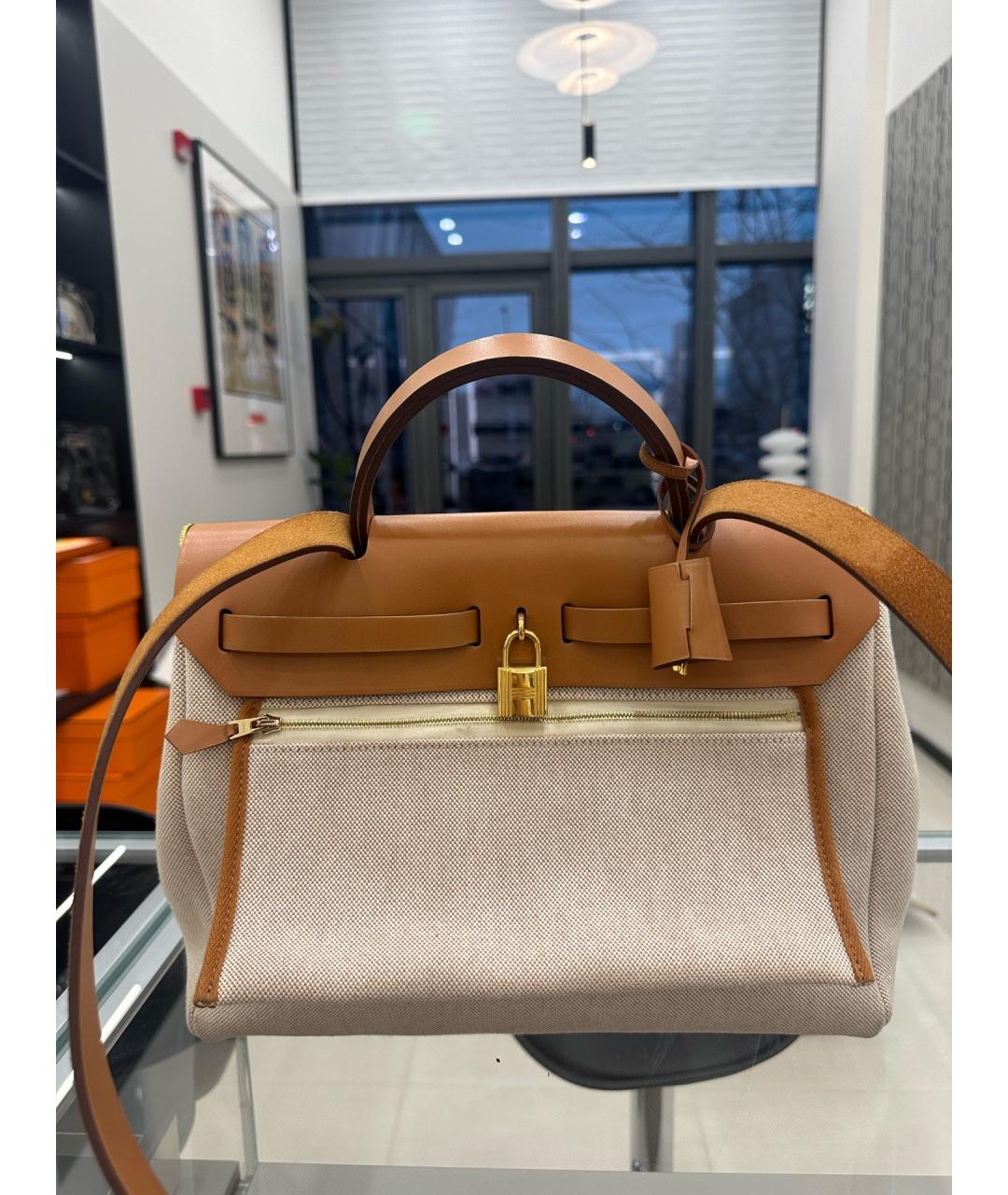 HERMES Коричневая деним сумка через плечо, фото 2