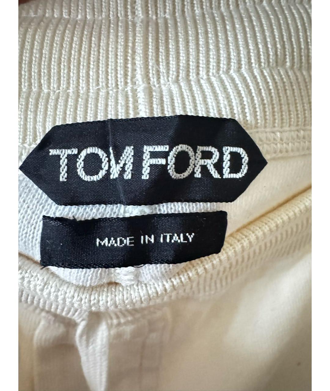 TOM FORD Бежевые шелковые повседневные брюки, фото 3