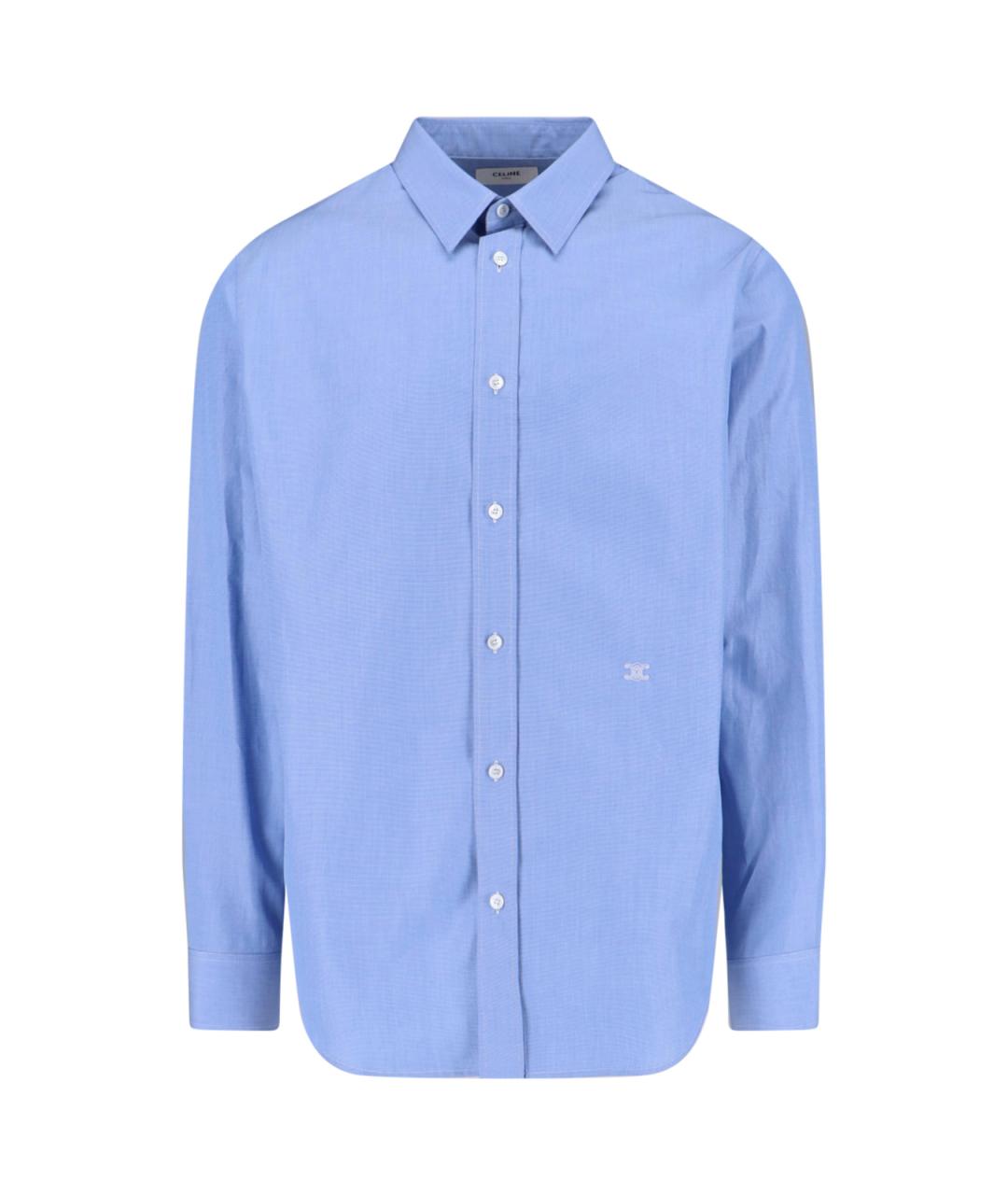 CELINE Голубая хлопковая кэжуал рубашка, фото 1