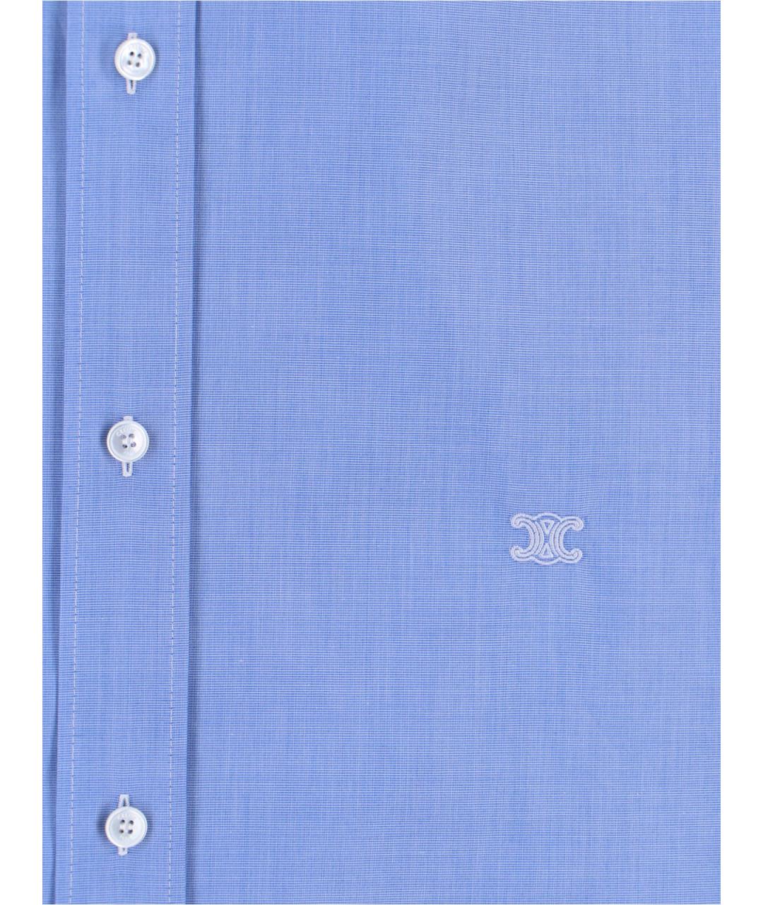 CELINE Голубая хлопковая кэжуал рубашка, фото 3