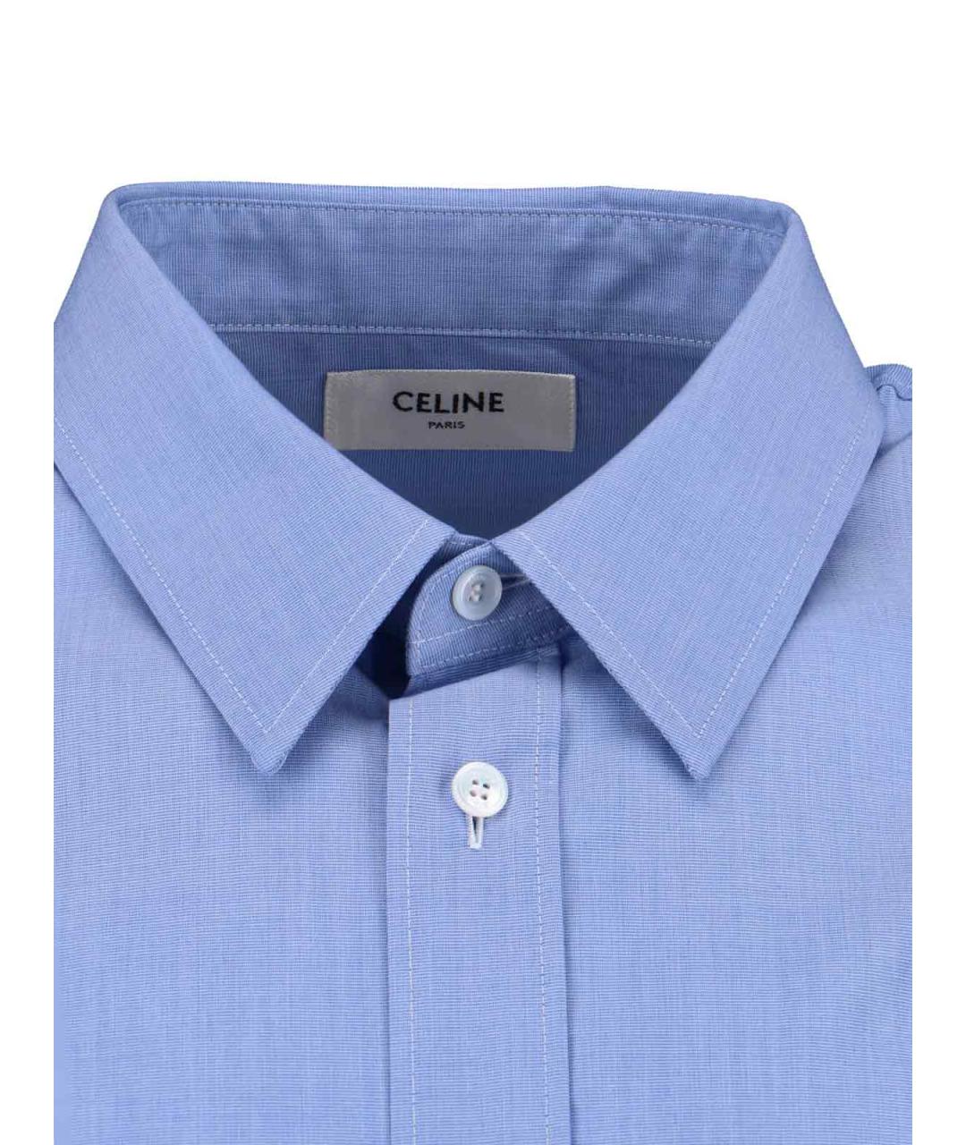 CELINE Голубая хлопковая кэжуал рубашка, фото 4