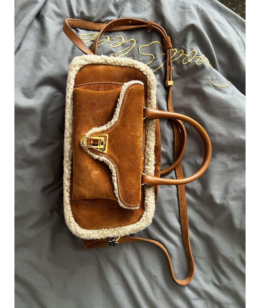 COCCINELLE Коричневая замшевая сумка через плечо, фото 4