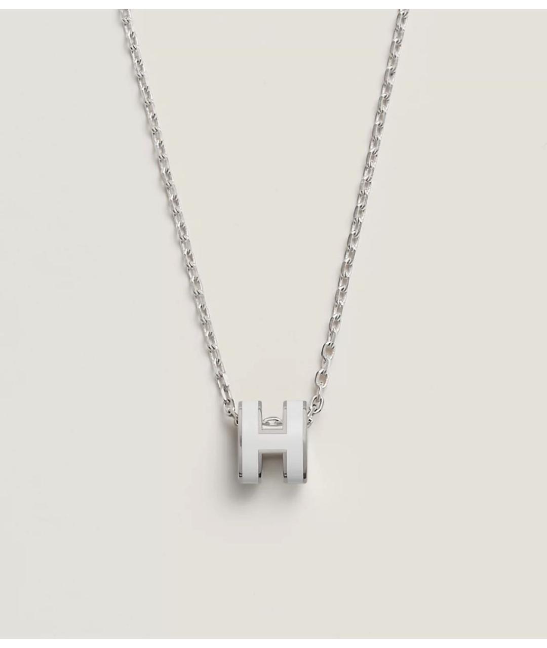 HERMES Белая металлическая подвеска, фото 5