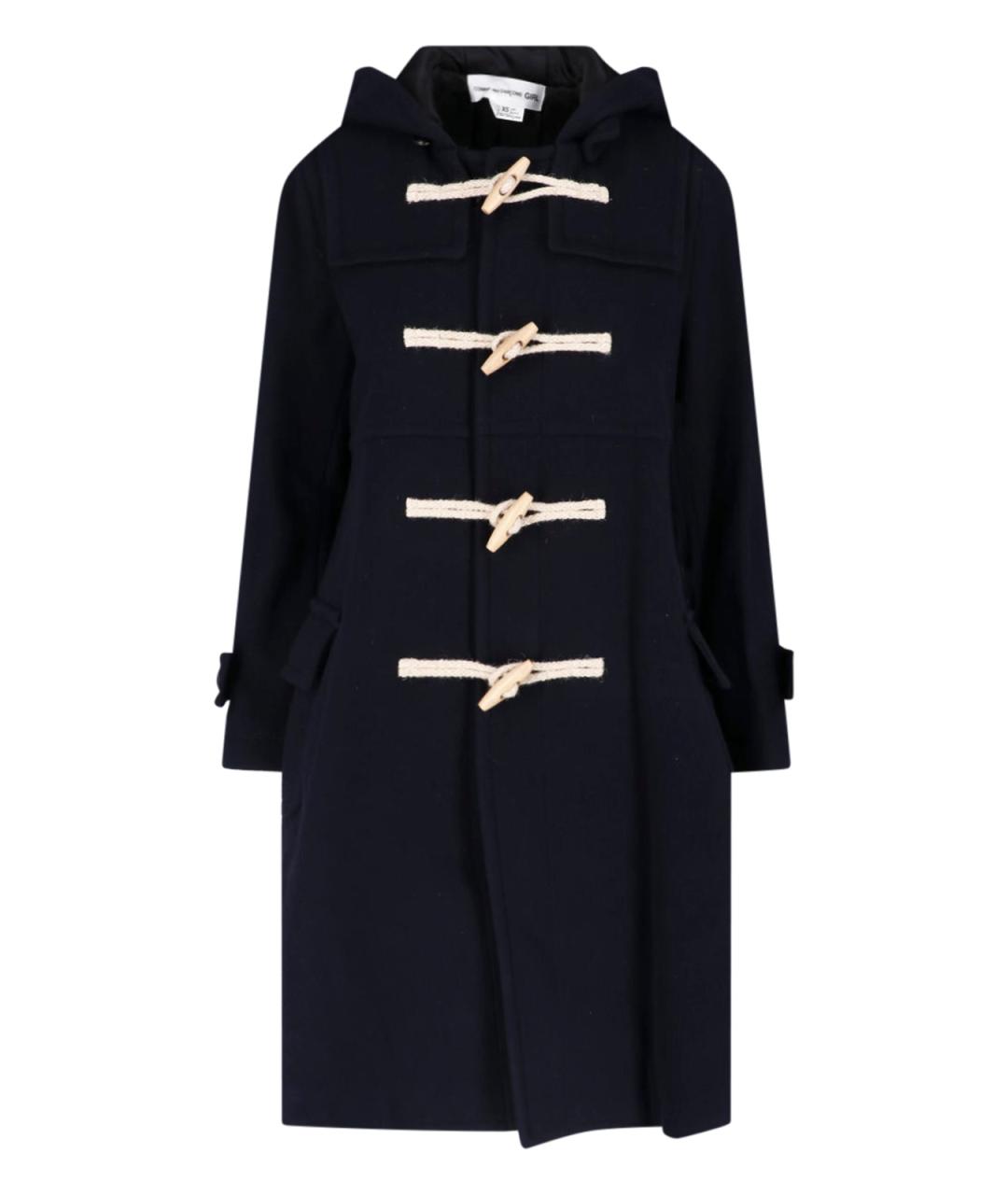 COMME DES GARÇONS Синее шерстяное пальто, фото 1