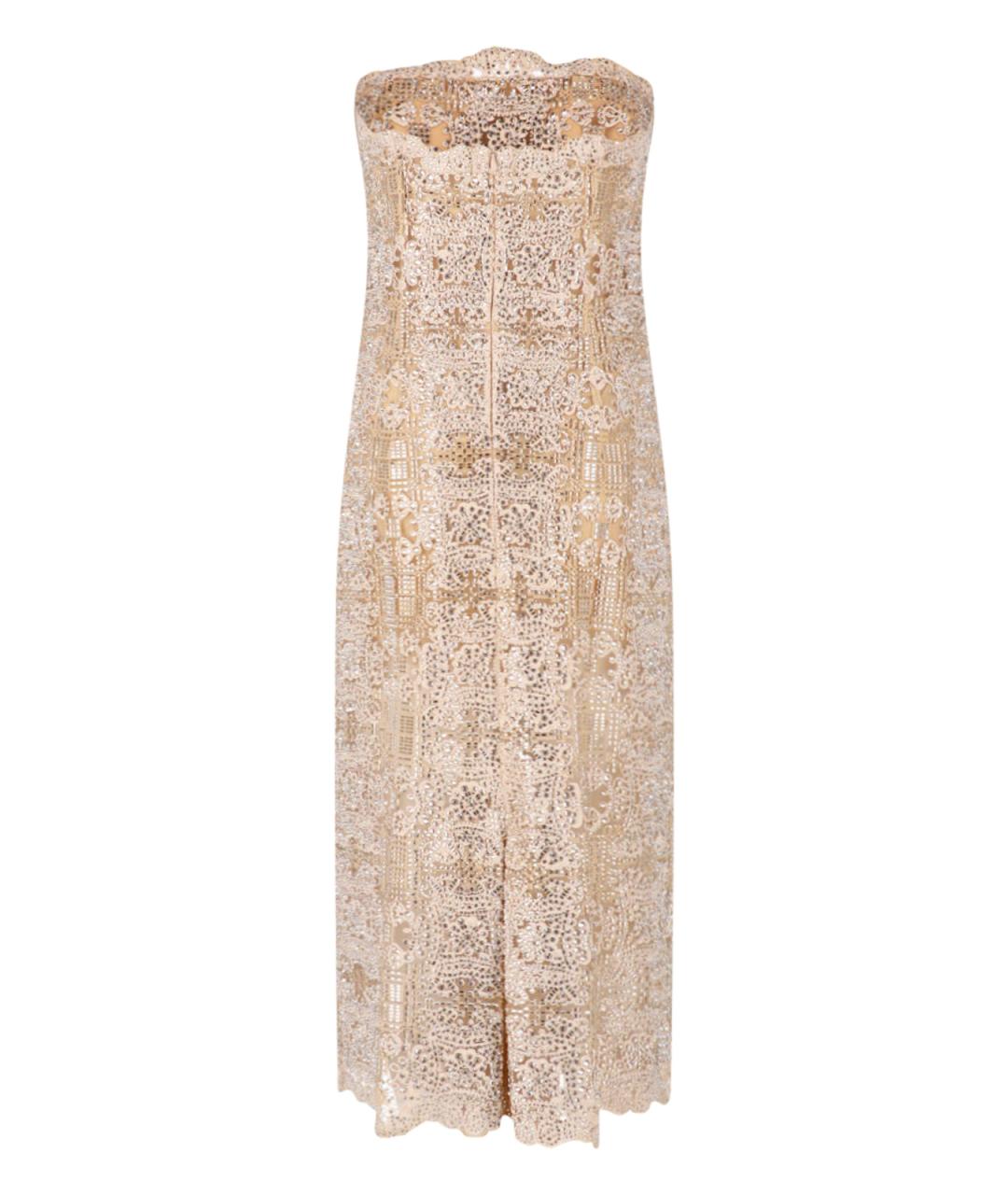 ERMANNO SCERVINO Бежевое полиэстеровое вечернее платье, фото 2