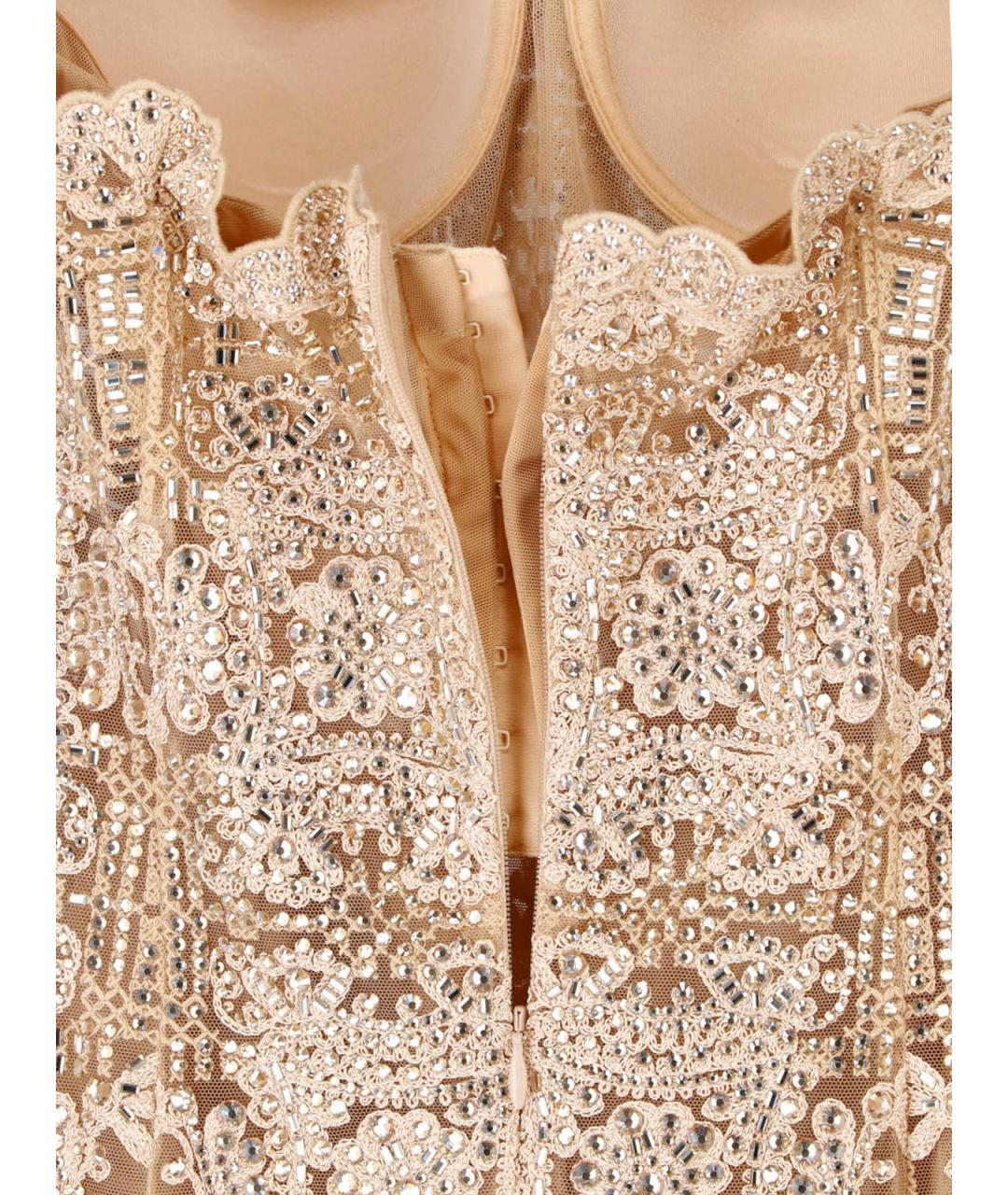 ERMANNO SCERVINO Бежевое полиэстеровое вечернее платье, фото 4