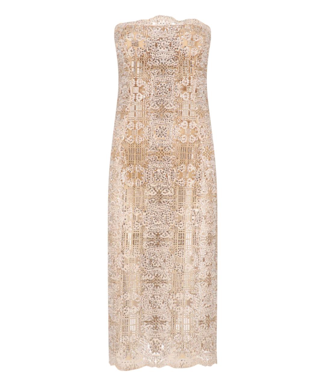 ERMANNO SCERVINO Бежевое полиэстеровое вечернее платье, фото 1