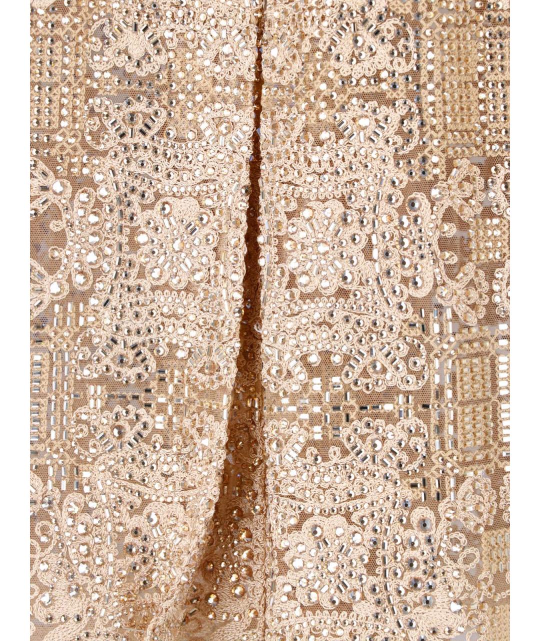 ERMANNO SCERVINO Бежевое полиэстеровое вечернее платье, фото 5