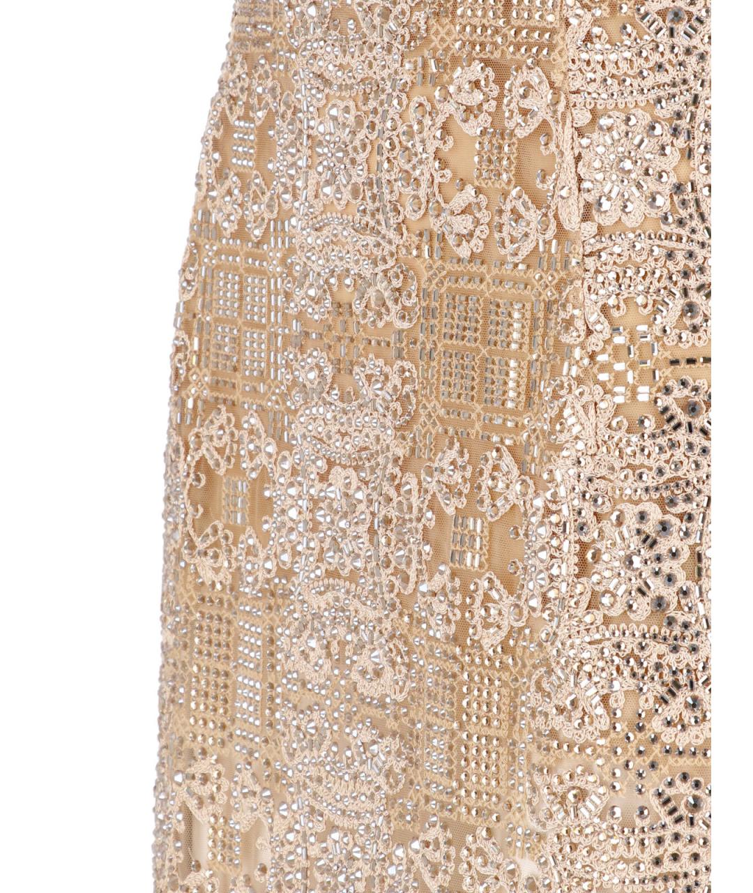 ERMANNO SCERVINO Бежевое полиэстеровое вечернее платье, фото 3