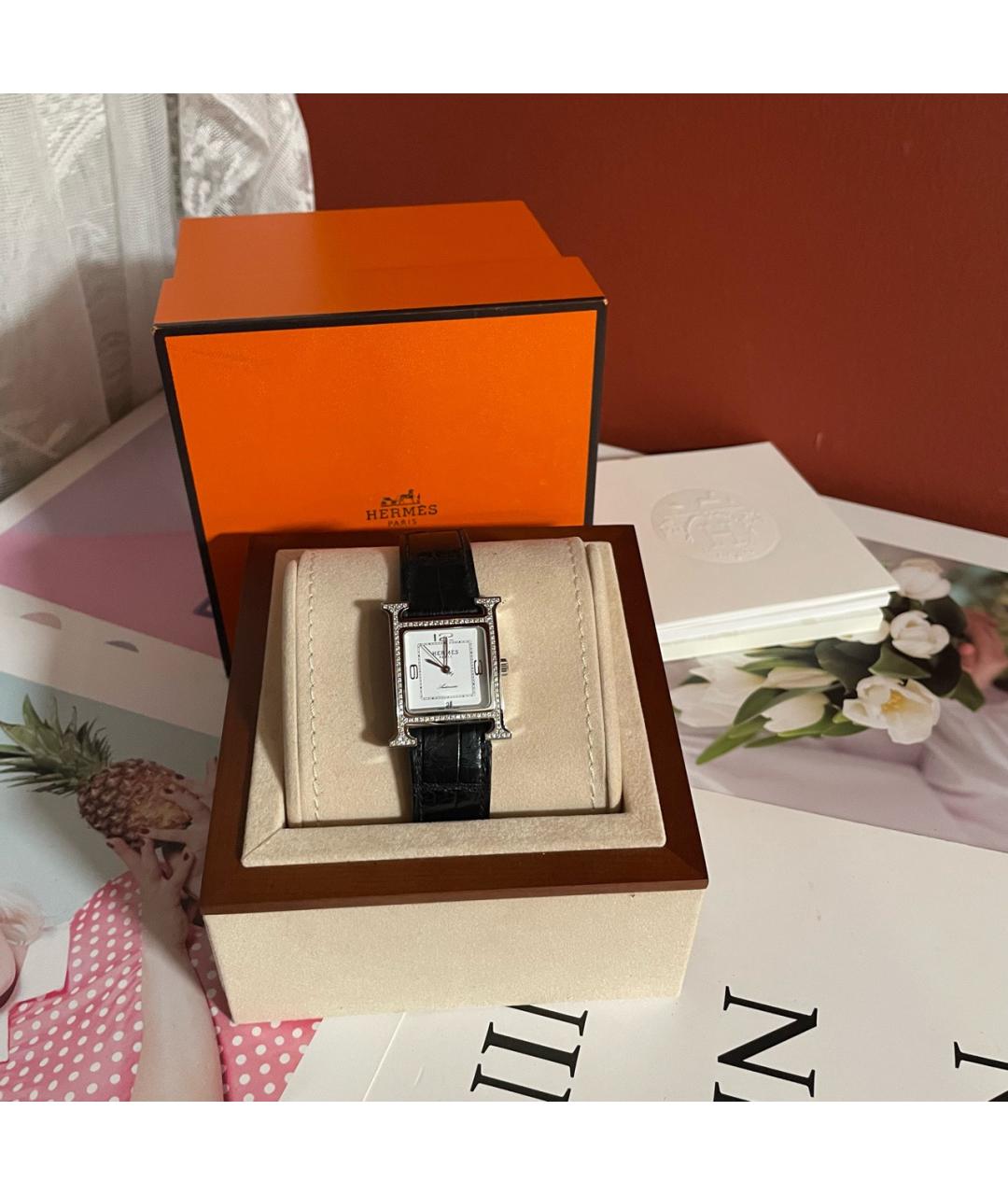 HERMES Белые часы из белого золота, фото 8