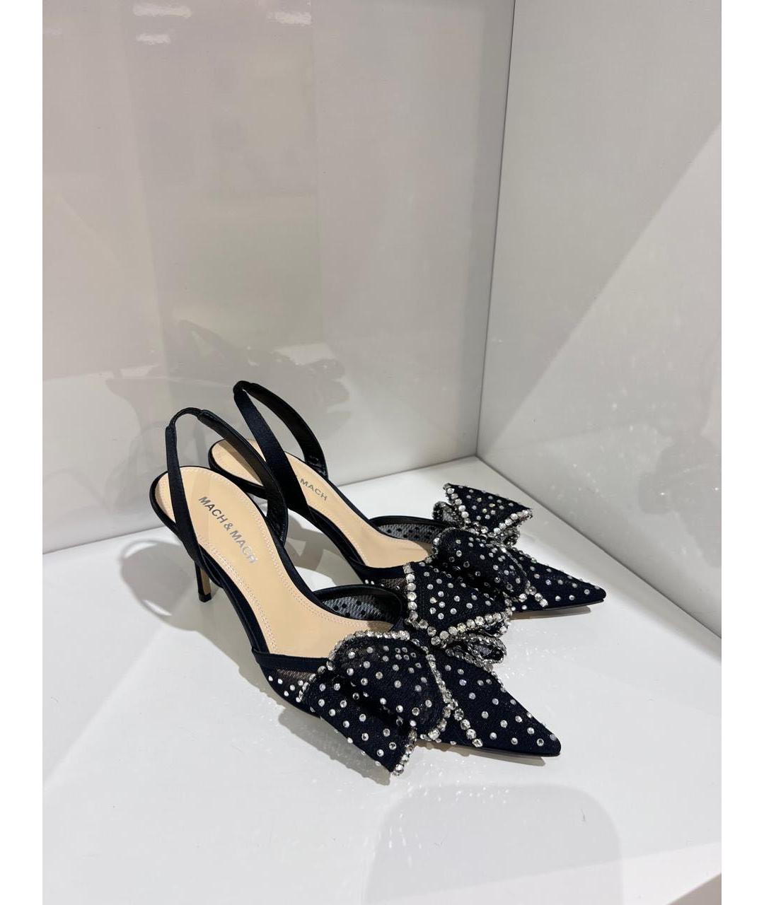 MACH&MACH Черные текстильные босоножки, фото 2