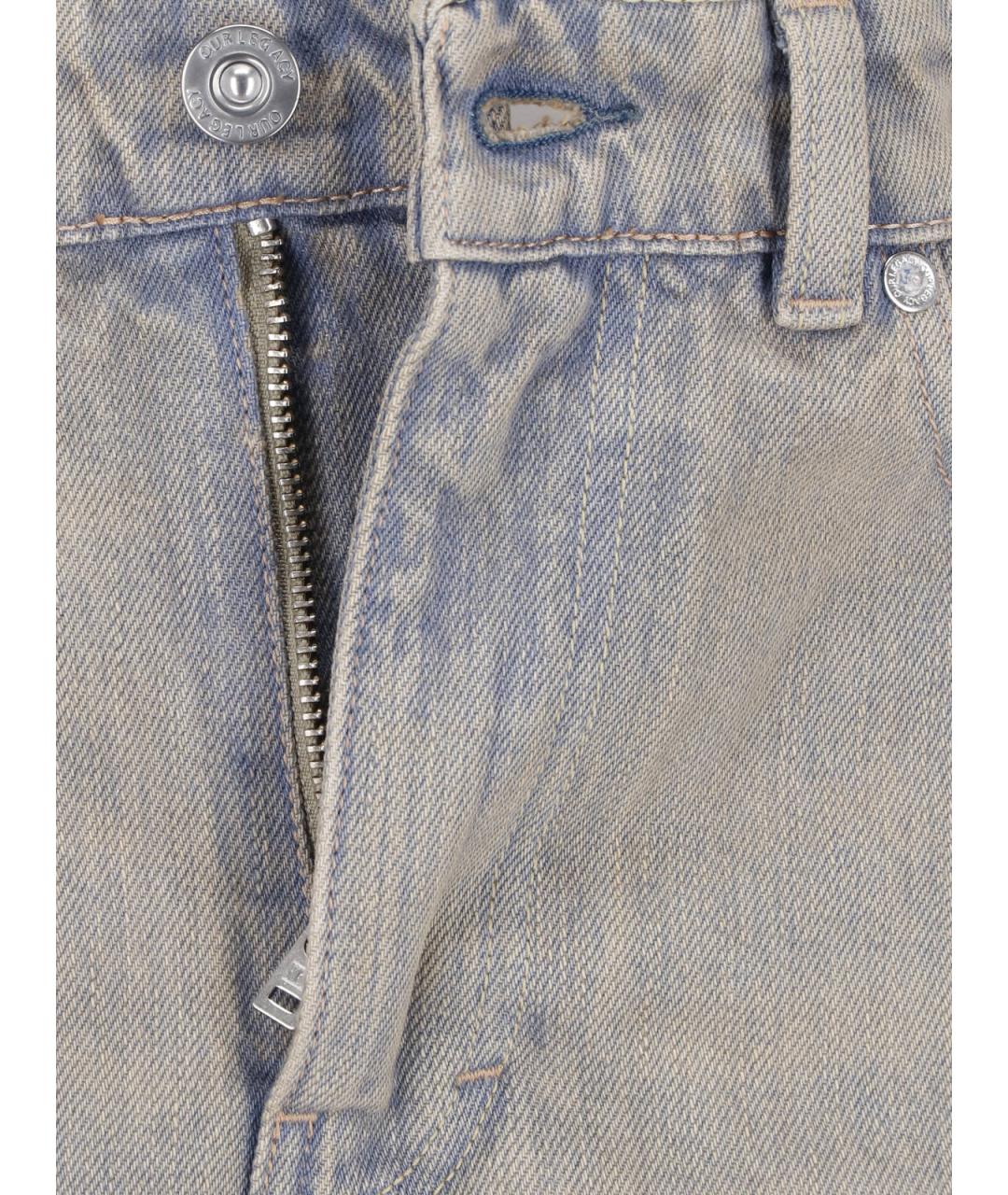 OUR LEGACY Голубые хлопковые прямые джинсы, фото 4